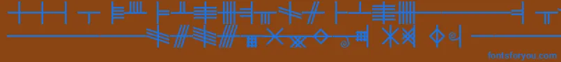 Blf Font – Blue Fonts on Brown Background