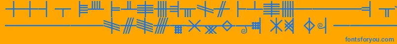 Blf Font – Blue Fonts on Orange Background