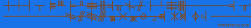 Blf Font – Brown Fonts on Blue Background