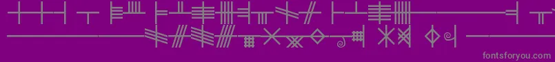Blf-fontti – harmaat kirjasimet violetilla taustalla
