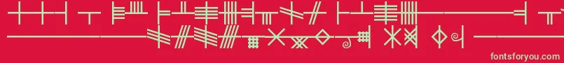 フォントBlf – 赤い背景に緑の文字