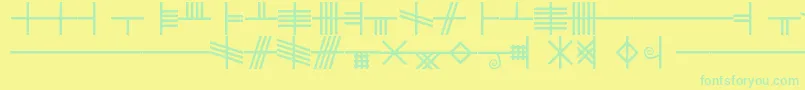 フォントBlf – 黄色い背景に緑の文字