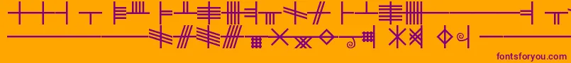 Blf Font – Purple Fonts on Orange Background