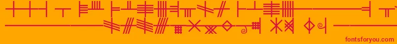 Blf Font – Red Fonts on Orange Background