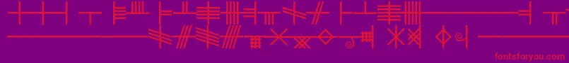 Blf-fontti – punaiset fontit violetilla taustalla