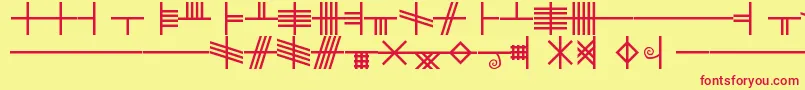 フォントBlf – 赤い文字の黄色い背景