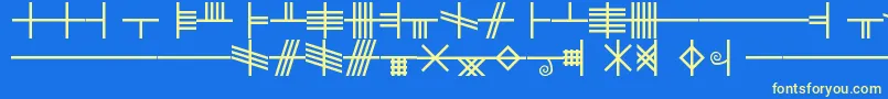 フォントBlf – 黄色の文字、青い背景