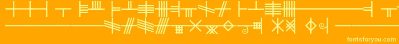 Blf Font – Yellow Fonts on Orange Background