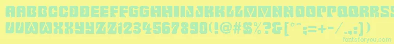 Fonte FillmoreRegular – fontes verdes em um fundo amarelo