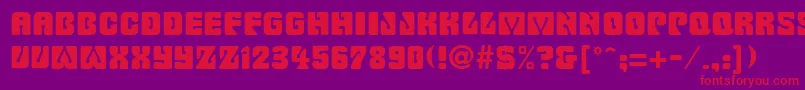 Fonte FillmoreRegular – fontes vermelhas em um fundo violeta