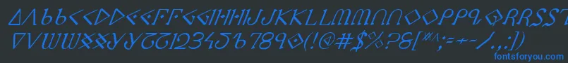 Ppressi Font – Blue Fonts on Black Background