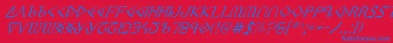 Ppressi Font – Blue Fonts on Red Background