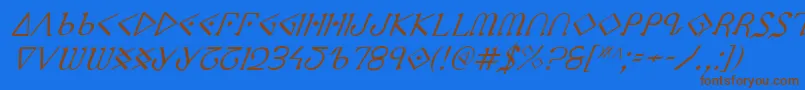 Police Ppressi – polices brunes sur fond bleu