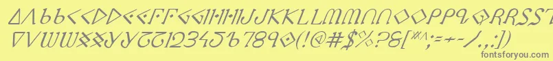 Ppressi Font – Gray Fonts on Yellow Background