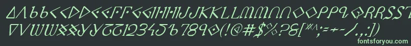 Ppressi Font – Green Fonts on Black Background