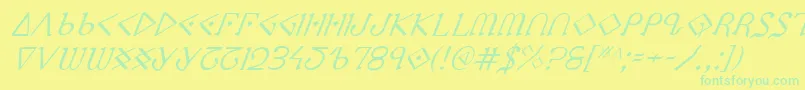 Ppressi Font – Green Fonts on Yellow Background