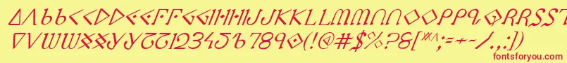 Ppressi Font – Red Fonts on Yellow Background