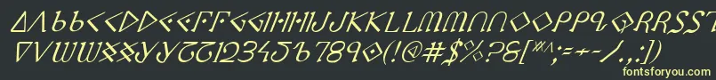 More about Ppressi Font Ppressi Font – Yellow Fonts on Black Background