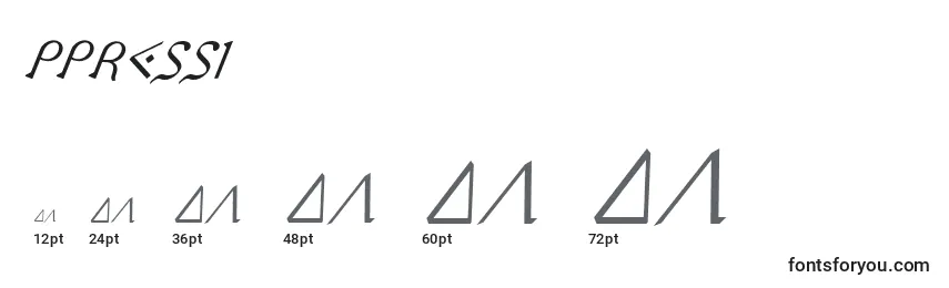 Размеры шрифта Ppressi