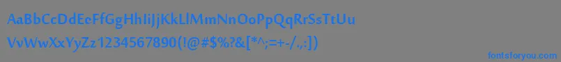 フォントMoolboran – 灰色の背景に青い文字