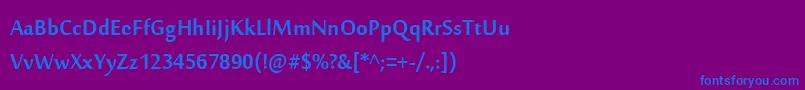 Moolboran Font – Blue Fonts on Purple Background