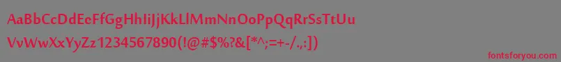 フォントMoolboran – 赤い文字の灰色の背景
