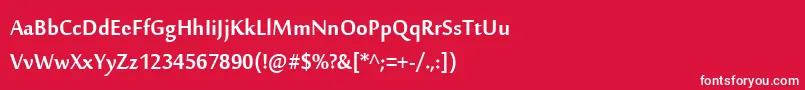 Moolboran Font – White Fonts on Red Background