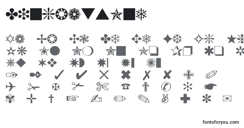 Czcionka DingbatsOne – alfabet, cyfry, specjalne znaki