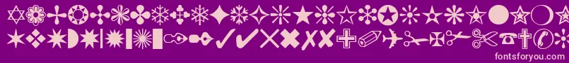 DingbatsOne Font – Pink Fonts on Purple Background