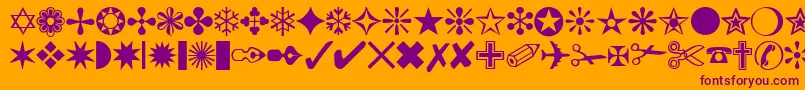 DingbatsOne Font – Purple Fonts on Orange Background