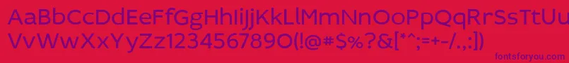 Idealistsans-Schriftart – Violette Schriften auf rotem Hintergrund