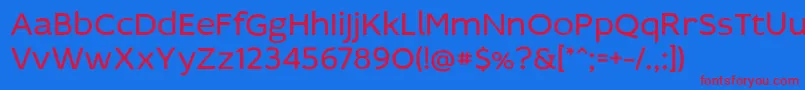 Idealistsans Font – Red Fonts on Blue Background