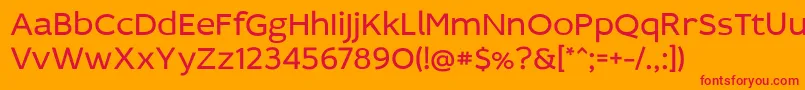 フォントIdealistsans – オレンジの背景に赤い文字