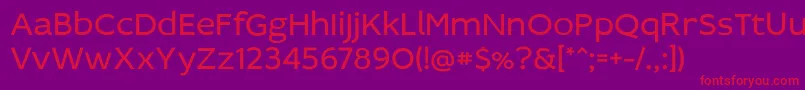 Fonte Idealistsans – fontes vermelhas em um fundo violeta