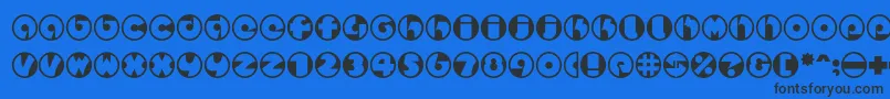 Czcionka Spslcirclestwoc – czarne czcionki na niebieskim tle