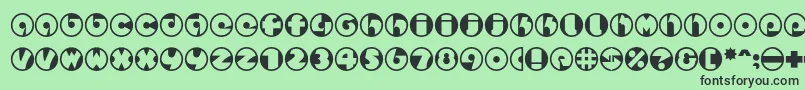 Spslcirclestwoc-Schriftart – Schwarze Schriften auf grünem Hintergrund