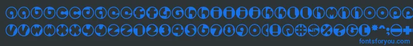 Шрифт Spslcirclestwoc – синие шрифты на чёрном фоне