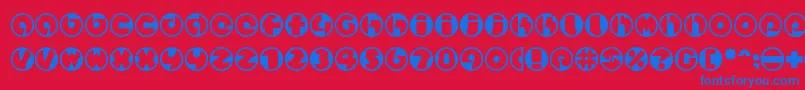 Spslcirclestwoc-Schriftart – Blaue Schriften auf rotem Hintergrund