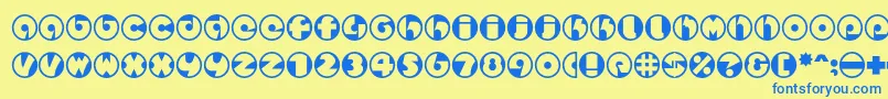 Шрифт Spslcirclestwoc – синие шрифты на жёлтом фоне
