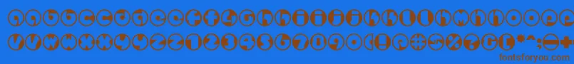 Spslcirclestwoc-Schriftart – Braune Schriften auf blauem Hintergrund