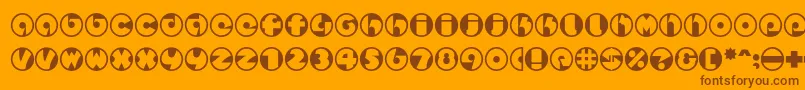 フォントSpslcirclestwoc – オレンジの背景に茶色のフォント