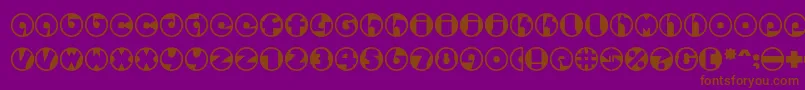 Шрифт Spslcirclestwoc – коричневые шрифты на фиолетовом фоне