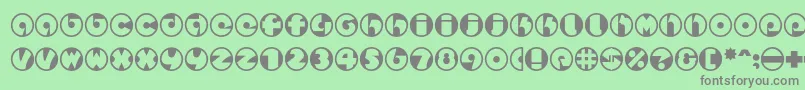 フォントSpslcirclestwoc – 緑の背景に灰色の文字