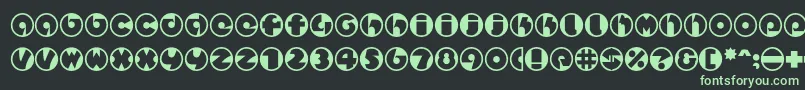 Шрифт Spslcirclestwoc – зелёные шрифты на чёрном фоне