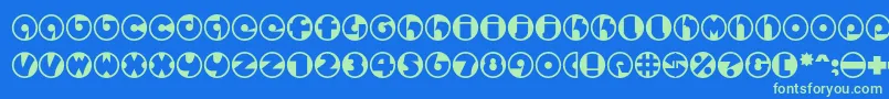 Spslcirclestwoc-fontti – vihreät fontit sinisellä taustalla