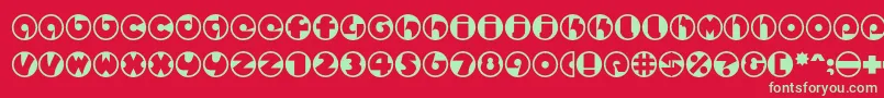 Spslcirclestwoc-Schriftart – Grüne Schriften auf rotem Hintergrund
