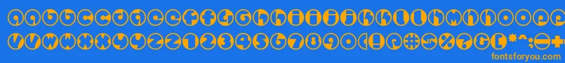 Spslcirclestwoc-Schriftart – Orangefarbene Schriften auf blauem Hintergrund