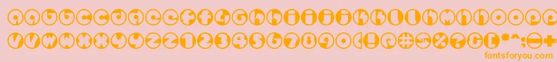 Fonte Spslcirclestwoc – fontes laranjas em um fundo rosa