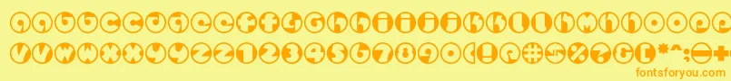 Шрифт Spslcirclestwoc – оранжевые шрифты на жёлтом фоне