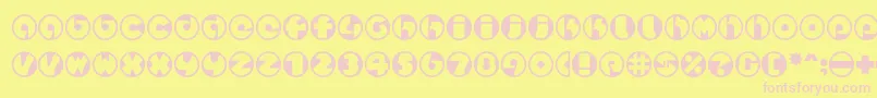Czcionka Spslcirclestwoc – różowe czcionki na żółtym tle